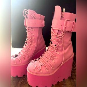 Pink platform boots from dolls kill